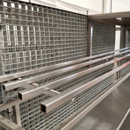 Rvs wandschap uit buizen - 220 x 31 cm 